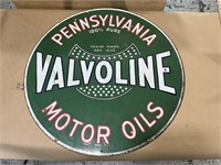 Valvoline PA Motor Oil Double Sided Porcelain Sign