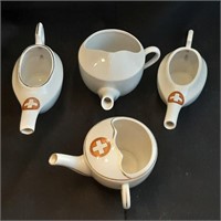 Four Antique Ceramic Invalid Feeders