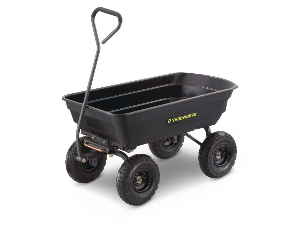 Poly Tray 4-Wheel Garden/Yard Cart 600 lb