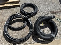 1/2  & 1" poly pipe, 4” perforated hose,