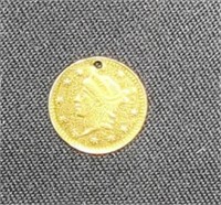 Genuine 1856 1/4 California Gold Token coin
