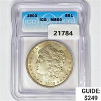 1903 Morgan Silver Dollar ICG MS60