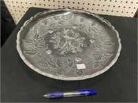 GLASS ETCHED PLATTER