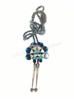 Aaron Dishta Native American Silver Zuni Bolo Tie