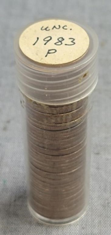 Roll of 1983 P dimes, Uncirculated