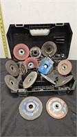 Lot of cut off wheels with Dewalt box