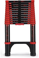 HBTower Telescoping Ladder 12.5 FT Red Aluminum