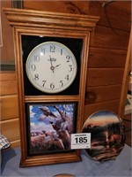 Wild Wings clock 24" t w/ Terry Redlin plate