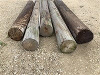 5 Wooden Power Pole Sections 10'-12'