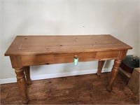 1990s Knotty Pine Wood Console Table By Broyhill