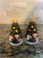 Christmas tree salt and pepper shakers