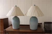 Lot of 2 Blue Lamps