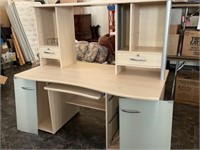 Office Desk with shelves - 5' tall, 61" x 31"