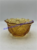 Vintage Eapg McKee Radiant Petal Amber Bowl