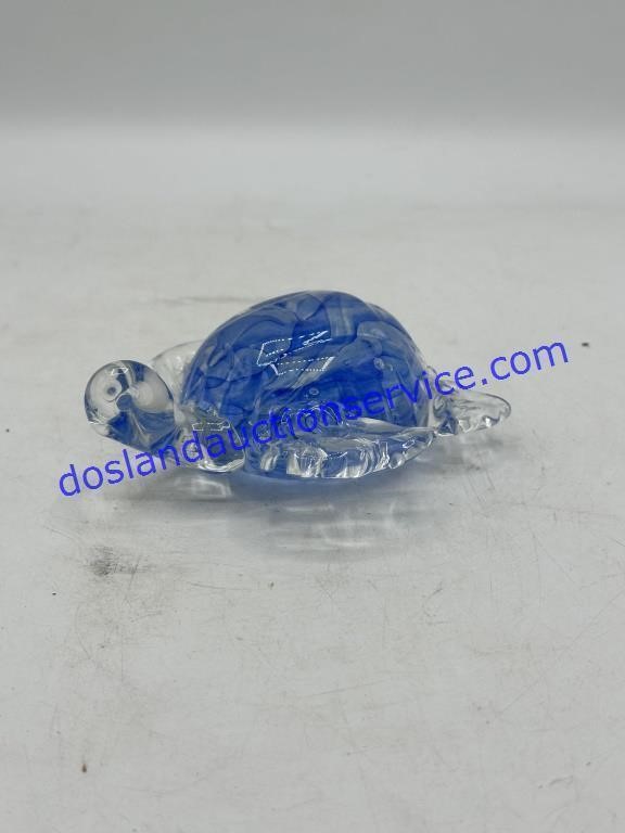 Hand Blown Glass Crystal Clear Sea Turtle with
