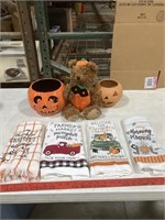 Halloween decorations, pumpkins 9 x 6.5, 8 x 5,