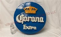 Vtg Welded Metal 3D Corona Bottle Cap 22" Sign