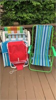 Lot of vintage beach and lawn chairs