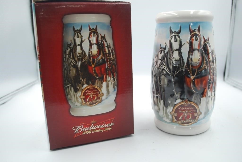 Budweiser, Miller, Coke Steins