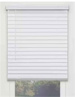 White Cordless Room Darkening Faux Wood Blinds wit