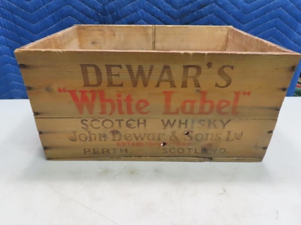 vintage DEWAR'S WHISKY Wooden Crate Box