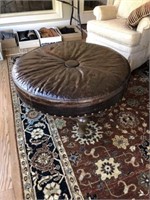 Leather Round Ottoman
