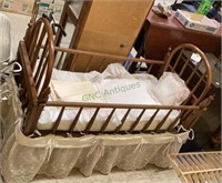 Exceptional antique child’s crib with bent wood