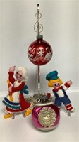 Vintage Felt & Glass Ornaments Including Shiny