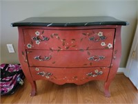 Ornate painted 3 drawer dresser