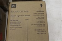HAMPTON BAY PAVIEN 1-LIGHT BLACK PENDANT LIGHT FIX