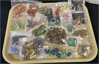 Jewelry - tray lot of costume jewelry - earrings,
