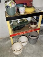 CONTENTS OF STORAGE ROOM INCLUDING POTTERY VASES A