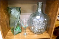 Pair Vases & Wine Jug