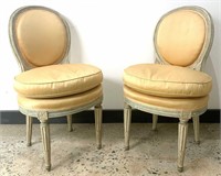 French Louis XVI Manner Boudoir Chairs, Pair
