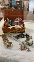 Lane Jewelry Box w/ jewelry & Watches