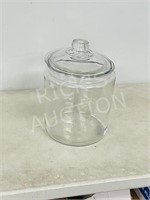 large glass jar w/ lid - 14" tall