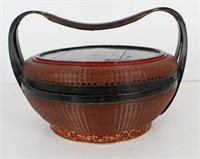 Antique Chinese Lacquer Lidded Basket