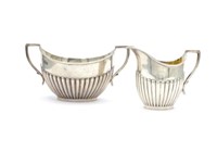 Edwardian sterling silver sugar & creamer