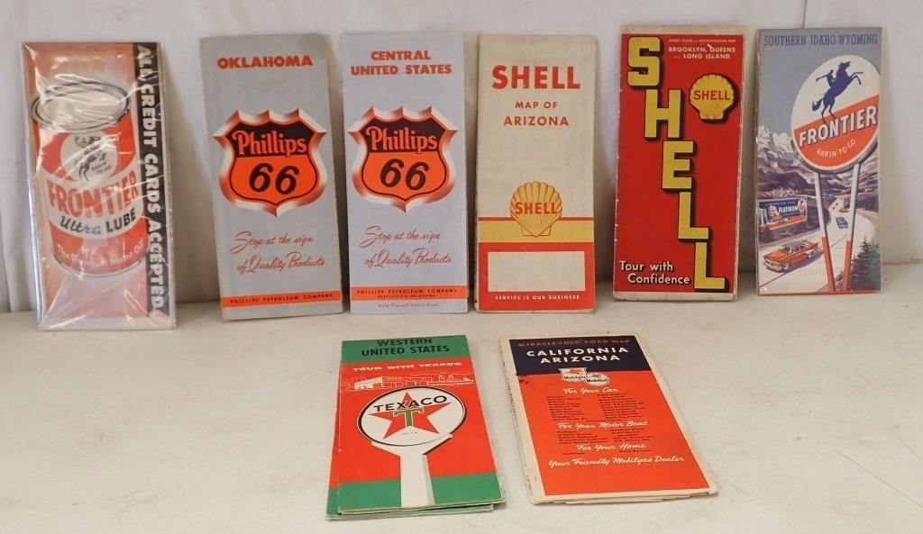 OLD ROAD MAPS FROM PHILLIPS 66, SHELL, FRONTIER,