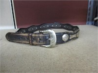 Vintage western Belt w/ silver plated decorations
