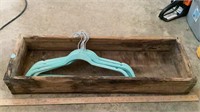 Wood box, clothes hangers