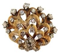 14kt Gold Antique 1.10 ct Diamond Brooch