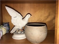 pottery and dove
