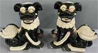 Chinese Pottery Foo Dogs repaired leg