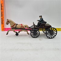 Cast Iron Horse-Drawn Wagon