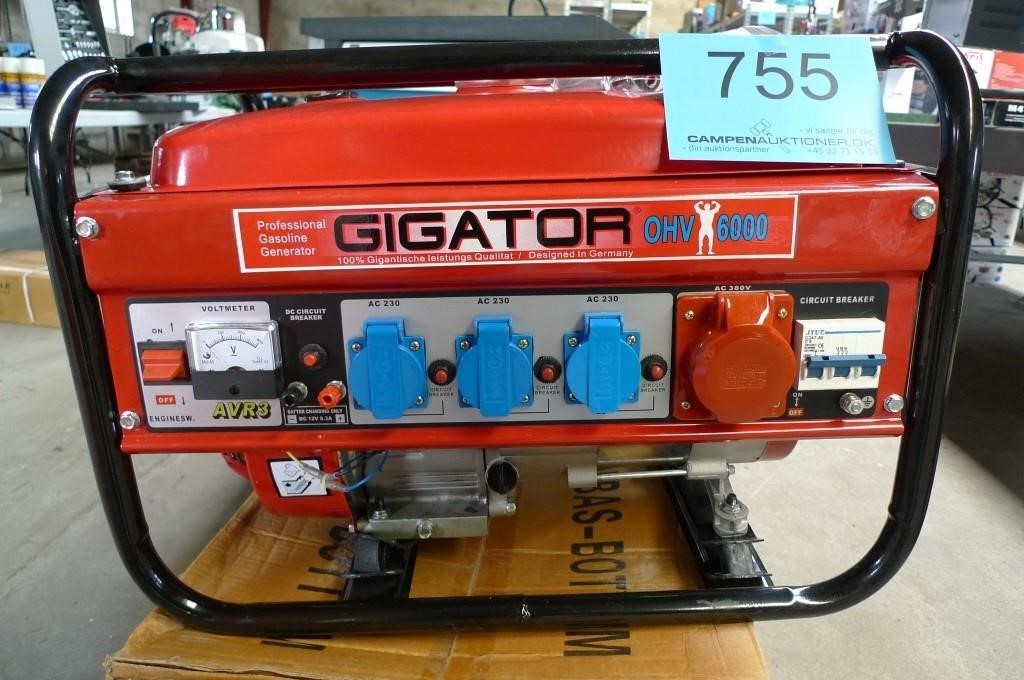 Generator, Gigator OHV 6000, Auktioner A/S