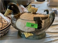 LARGE DUCK THEMED TUREEN W LADLE