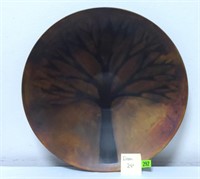 Copper Finish Ancient Graffiti Tree Wall Decor