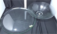 Large Glass Platter & Arthur Court Design Bowl