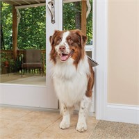 91 7/16" to 96"- Large, White Glass Pet Door